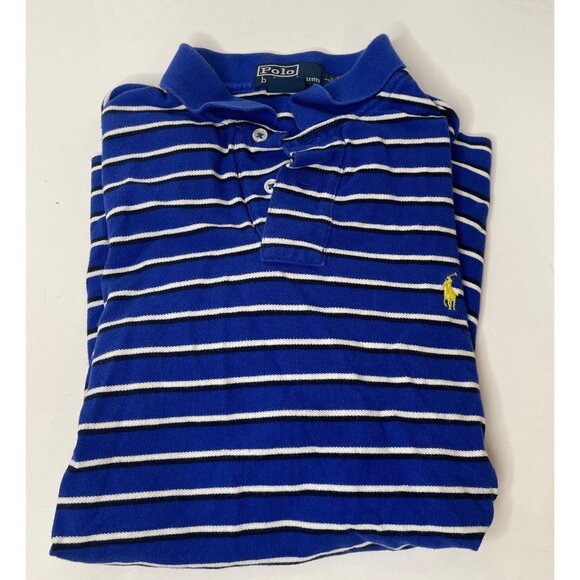 Polo Ralph Lauren Mens Blue White Striped Custom Fit Shirt Size Large - Picture 3 of 4